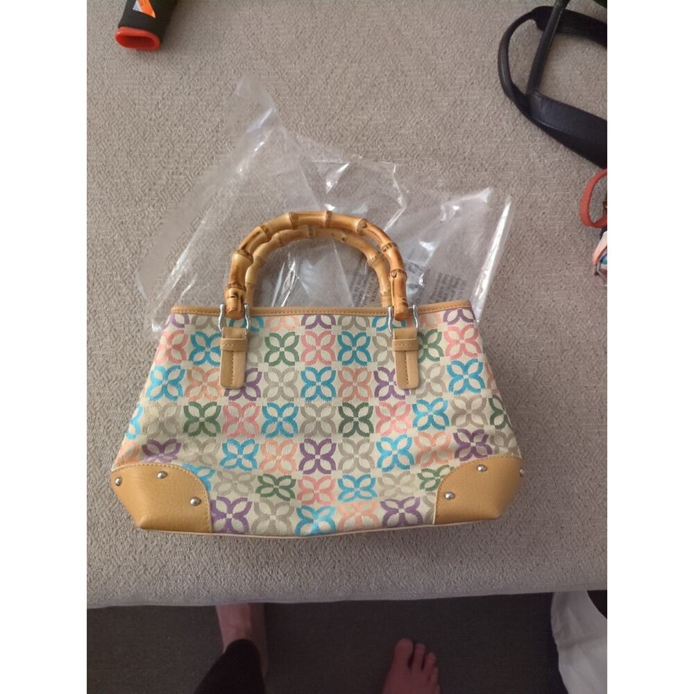 Relic By Fossil Multi-Color Woven Bag with Bamboo Handles